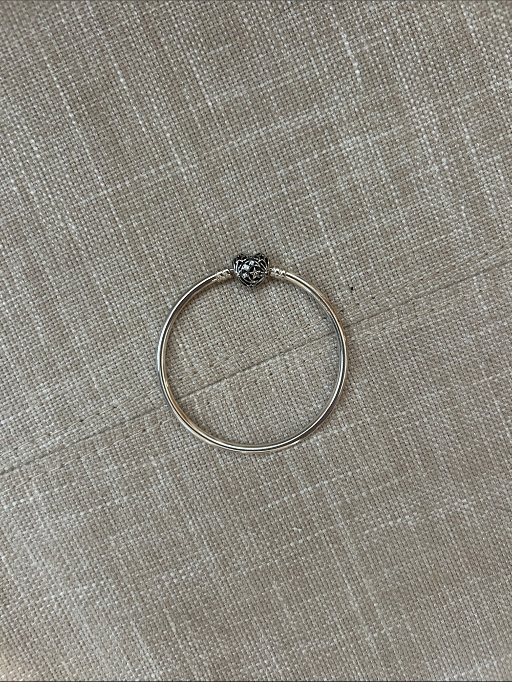 Pandora Sterling Silver Heart Clasp Bangle Bracelet
